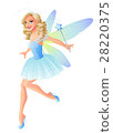 Vector beautiful tooth fairy in blue dress with 28220375