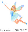 Vector cute flying blue tooth fairy with magic 28220376