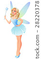 Vector beautiful tooth fairy in blue dress with 28220378