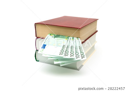 Book and money isolated on white background 28222457