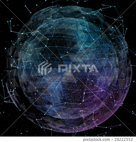 3D illuminated distorted sphere of glowing 28222552