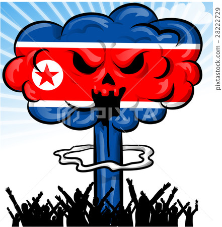 bomb on north korea flag 28222729