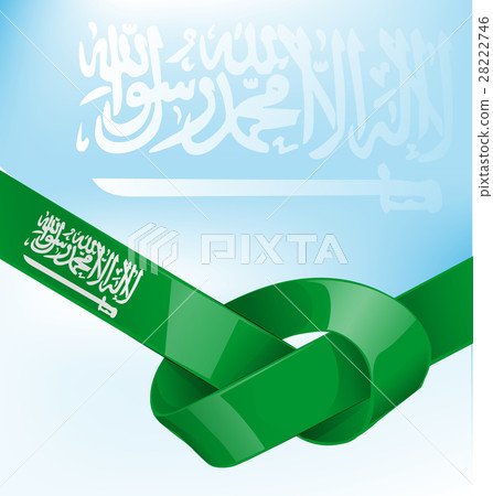 Saudi Arabia ribbon flag on sky backgroun Saudi Arabia ribbon flag on sky backgroun 28222746
