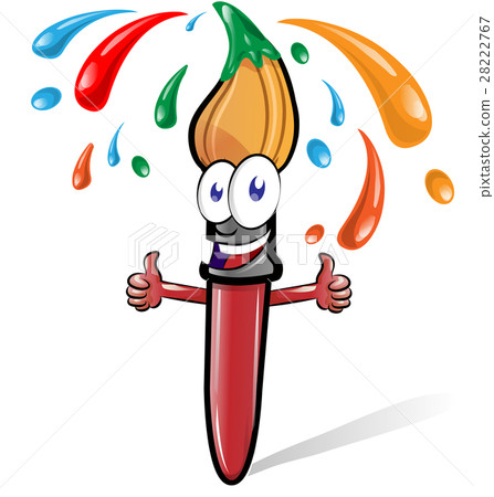 插图素材: brush cartoon isolated on white background