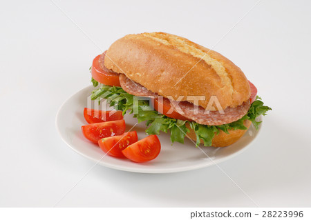 fresh sandwich with salami 28223996