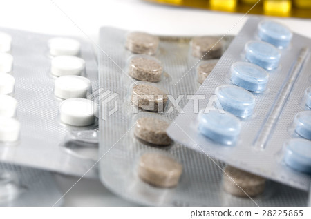 Different medicines. Tablets, pills in blister Different medicines. Tablets, pills in blister 28225865