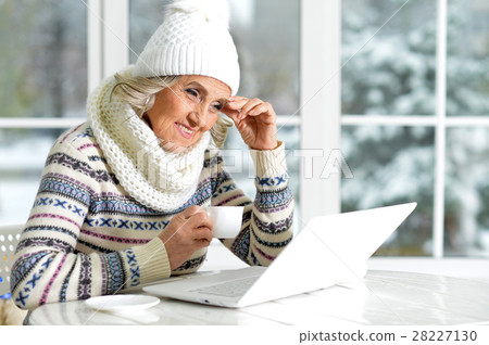 senior woman using laptop senior woman using laptop 28227130
