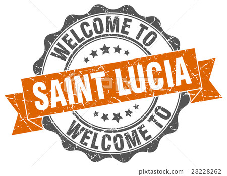 Saint Lucia round ribbon seal 28228262