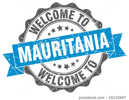 Mauritania round ribbon seal 28228947