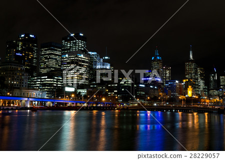 By the Yarra river in Melbourne at night 28229057