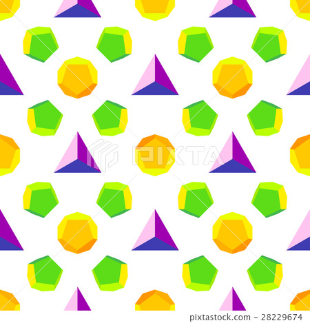 vector colored polyhedrons seamless pattern. vector colored polyhedrons seamless pattern. 28229674