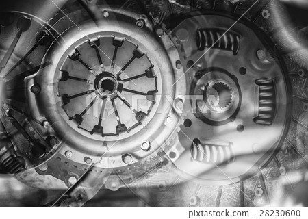 Car clutch elements in a collage Car clutch elements in a collage 28230600