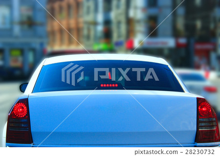 rare view of car going in the city 28230732