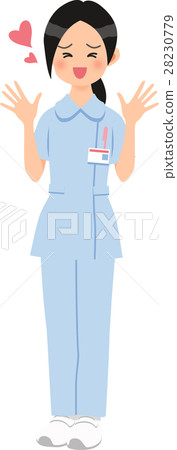 一個喜歡穿褲子風格的藍色護士服的女人 一個喜歡穿褲子風格的藍色護士服的女人 28230779