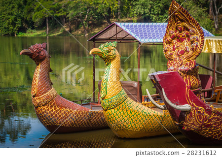 Thai traditional  boats on the lake near,Bayon 28231612