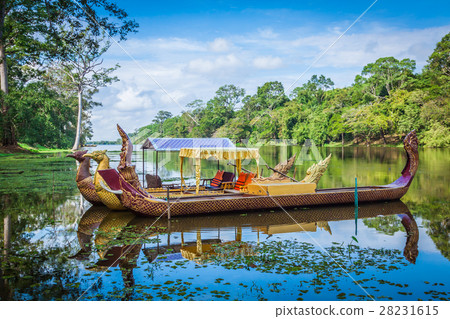 Thai traditional boats on the lake near,Bayon Thai traditional boats on the lake near,Bayon 28231615