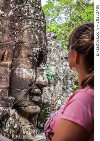 Faces of ancient Bayon Temple At Angkor Wat 28232488