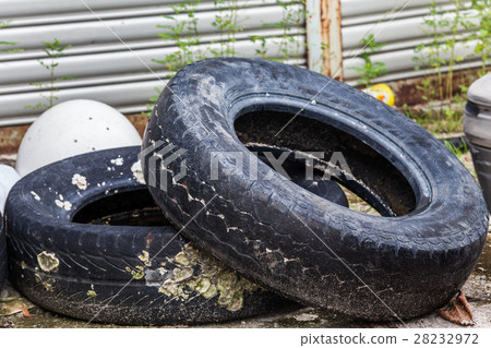 Old tire indicating breeding ground for mosquito Old tire indicating breeding ground for mosquito 28232972