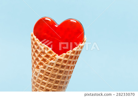 red heart in the waffle cone 28233070