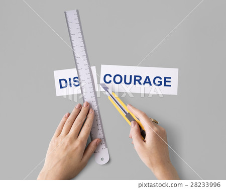 Dicourage Impatient Hands Cut Words Split Concept Dicourage Impatient Hands Cut Words Split Concept 28233996