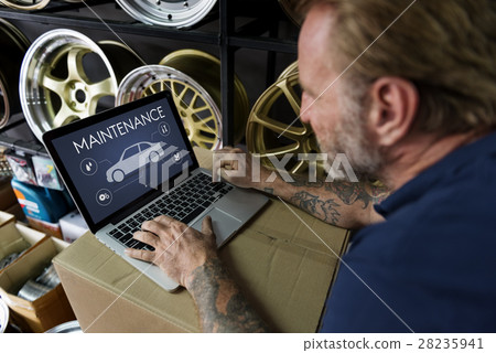 Automobile Vehicle Car Mechanic Maintenance Concept 28235941