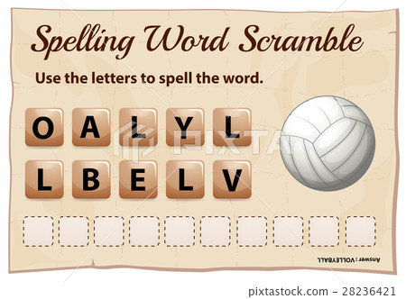 Spelling word scramble game template  28236421