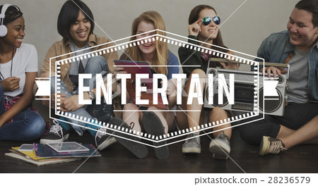 Entertain Vintage Vector Graphic Concept Entertain Vintage Vector Graphic Concept 28236579