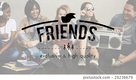 Friends Vintage Vector Graphic Concept Friends Vintage Vector Graphic Concept 28236679