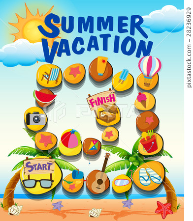Game template with beach in summer 28236929