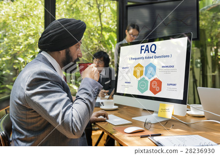 Customer Service FAQs Illustration Concept Customer Service FAQs Illustration Concept 28236930