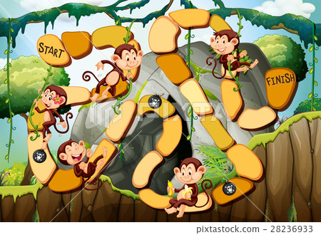 Game template with monkeys in the forest Game template with monkeys in the forest 28236933