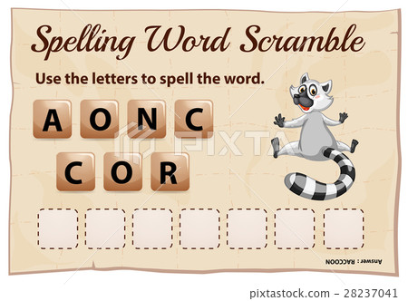 Spelling word scramble game template 28237041