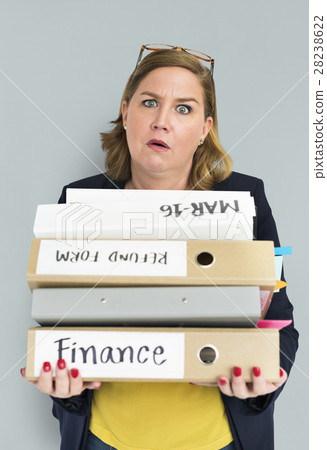 Woman Stress Overload Hard Working Concept Woman Stress Overload Hard Working Concept 28238622