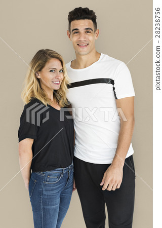Couple Cheerful Studio Portrait Concept 28238756