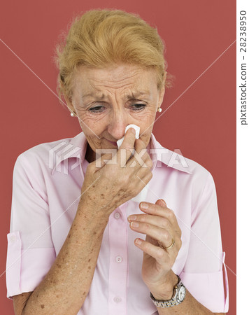 Senior Women Blowing Nose Concept Senior Women Blowing Nose Concept 28238950