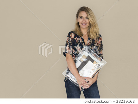 Woman Cheerful Studio Portrait Concept 28239168