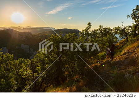 Sunrise over mountains of Southern Crimea. View 28246229