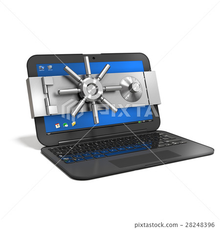 3D Computer Data in a Safe Closed 28248396