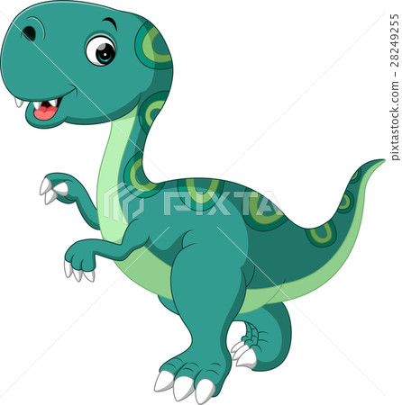 Cute Green Dinosaur Cartoon Stock Vector - Illustration of hunter