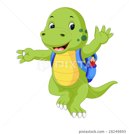 Cute dinosaur with backpack 28249893