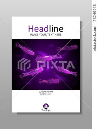 Cover design with purple bacteria on luminescence 28249968