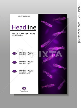 Cover design with flagellum bacteria in purple 28249970