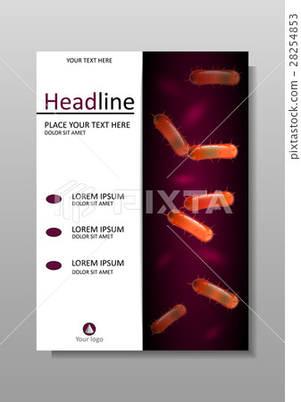 Orange bacteria culture on cover design. Vector. 28254853