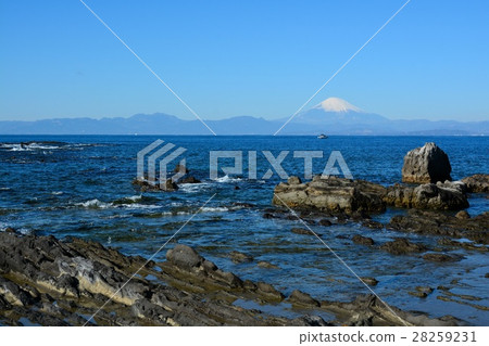 Mt. Fuji seen from the Hayama coast Mt. Fuji seen from the Hayama coast 28259231