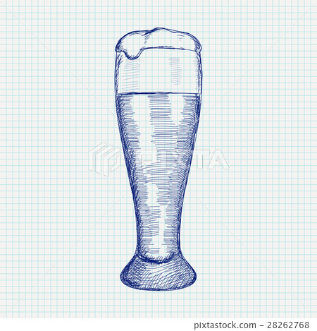 Glass of beer. Hand drawn sketch Glass of beer. Hand drawn sketch 28262768