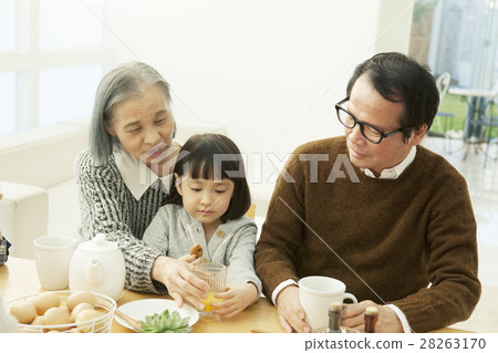 Three families surrounding the table 28263170