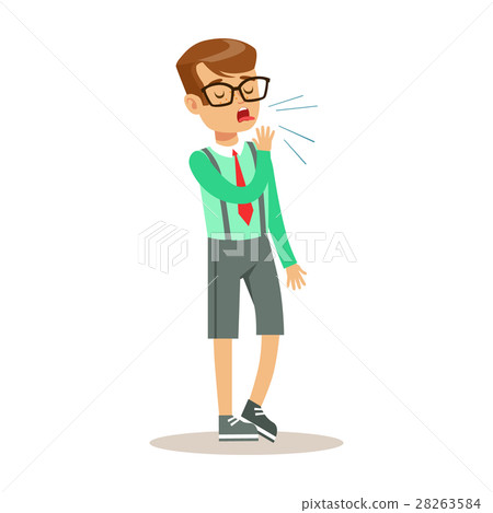 Sick Kid Coughing Feeling Unwell Suffering From Sick Kid Coughing Feeling Unwell Suffering From 28263584