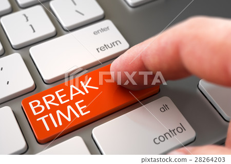 Hand Finger Press Break Time Key. 3D. 28264203