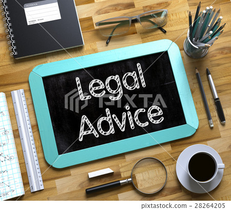 Small Chalkboard with Legal Advice. 3D. 28264205