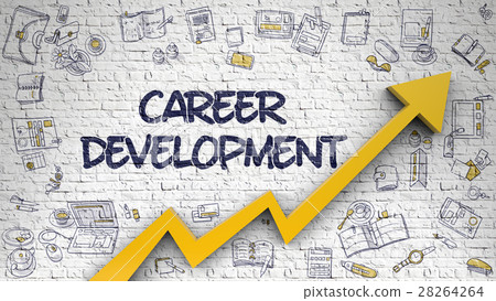 Career Development Drawn on White Brick Wall.  28264264